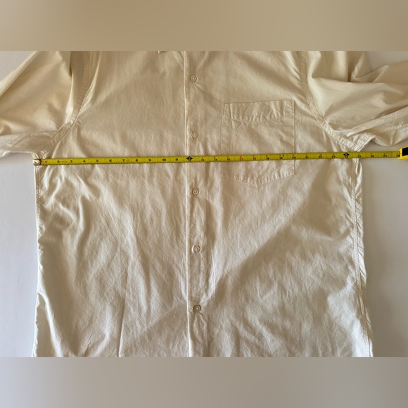 Buck Mason Men’s XXL Off White Draped Twill One Pocket Long Sleeve Shirt Cotton - Picture 7 of 11